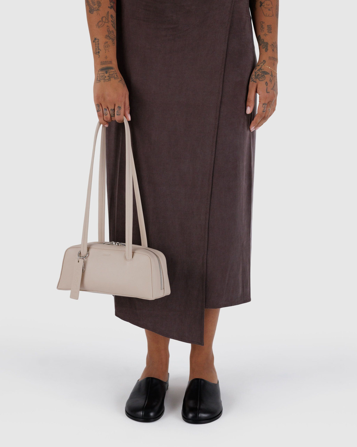 Small Recycled Leather Bowler Bag - Image 3