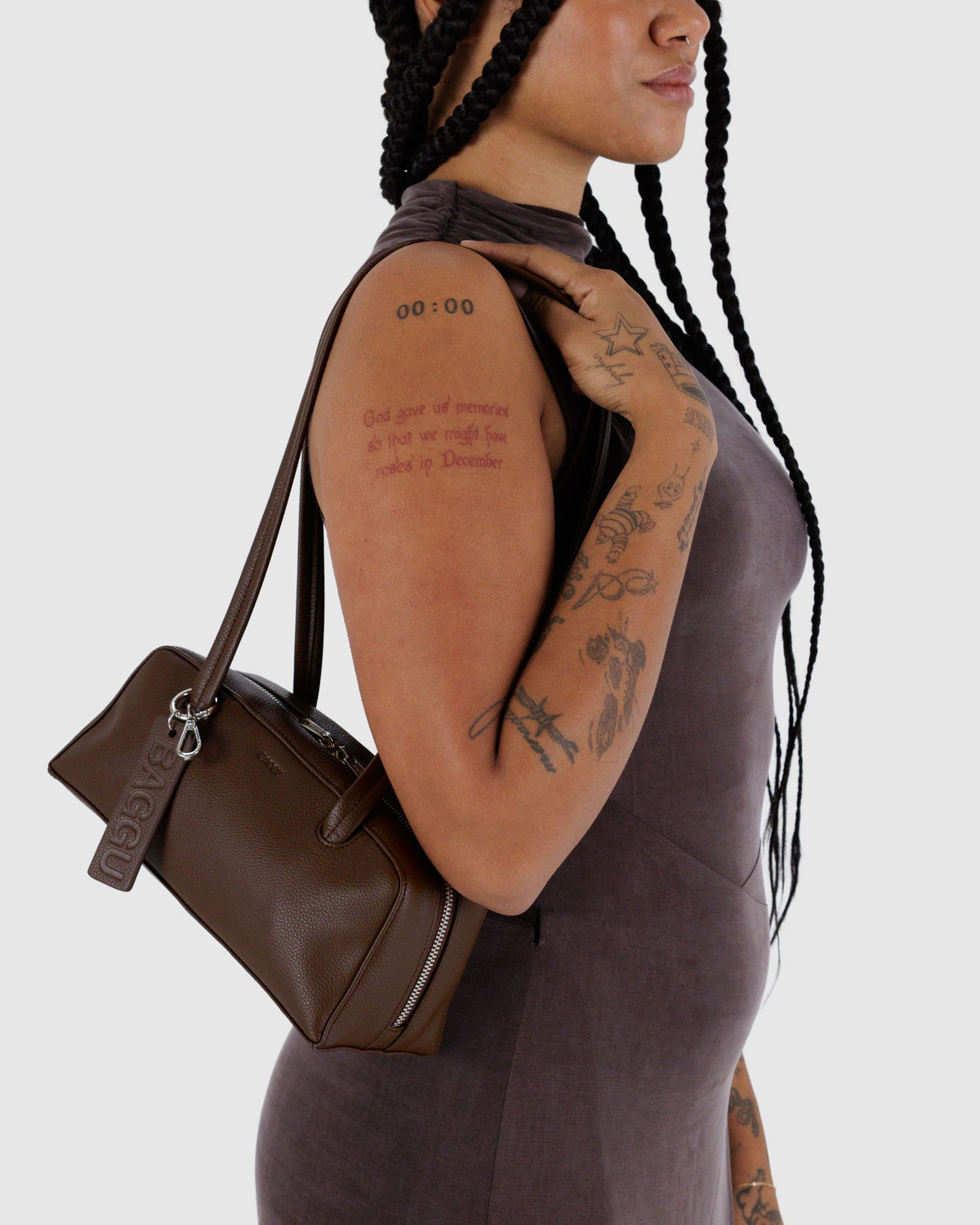 Small Recycled Leather Bowler Bag - Image 2