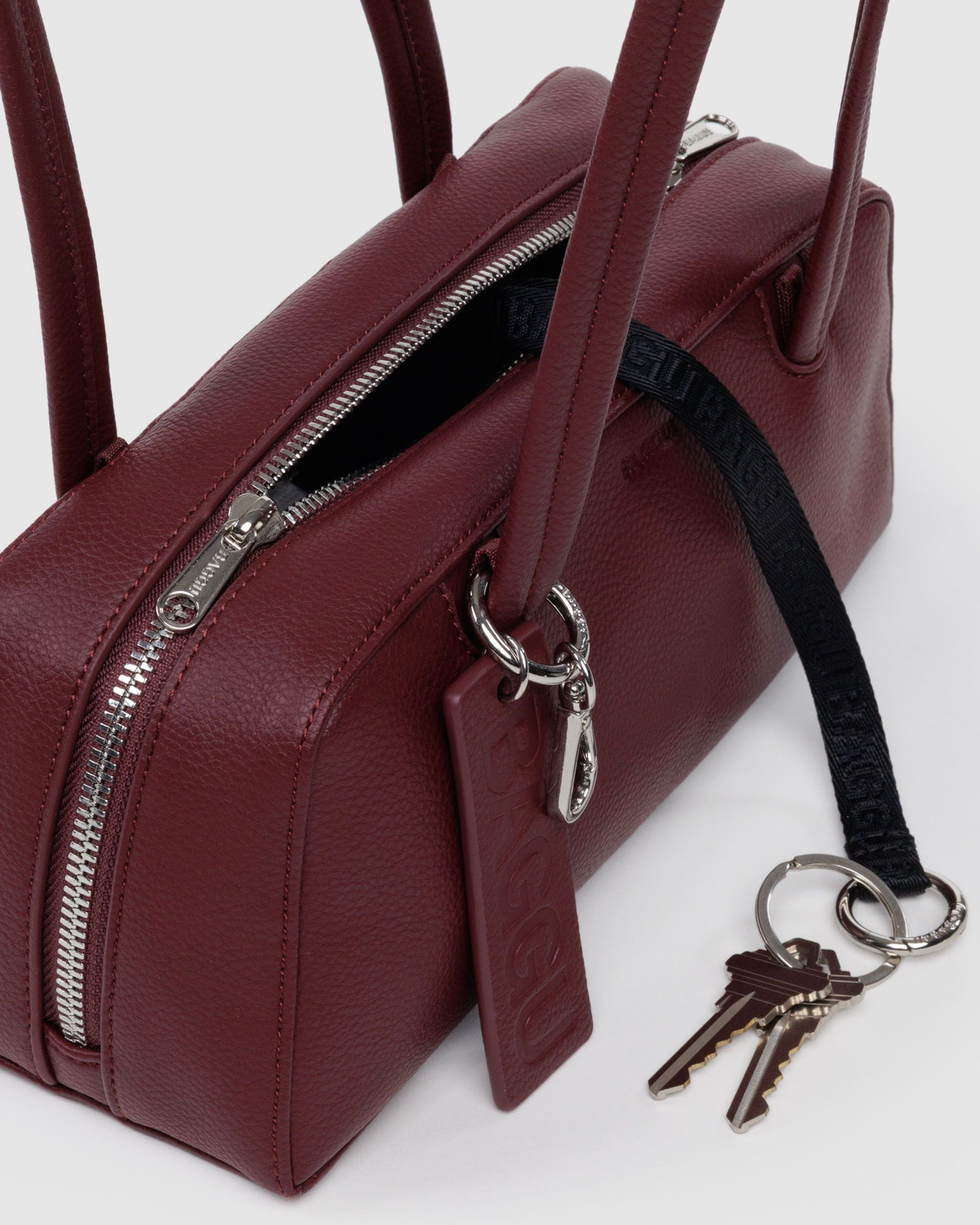 Recycled Leather Bowler Bag - Image 5