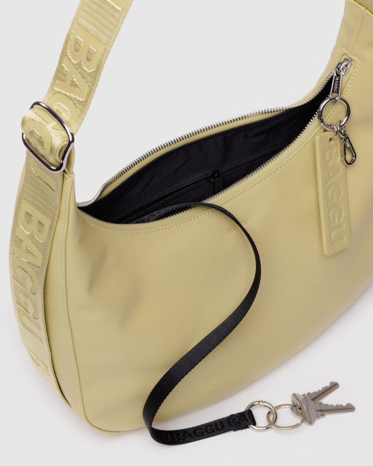 Medium Recycled Leather Crescent Bag - Image 4